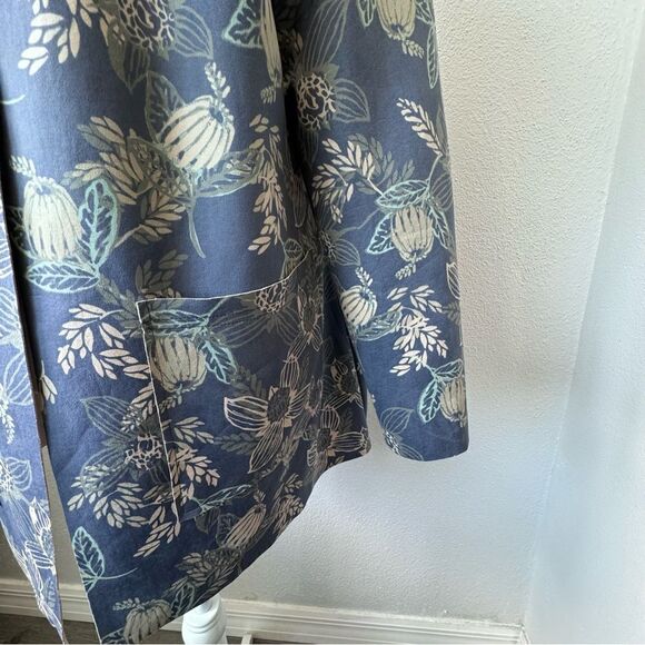 Naturals D & Co Open Front Cardigan Floral Faux Suede QVC SZ M - Picture 10 of 13